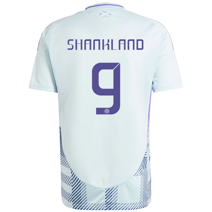 Niño Camiseta Escocia Lawrence Shankland #9 Azul Menta Claro 2ª Equipación 24-26 La Camisa Chile