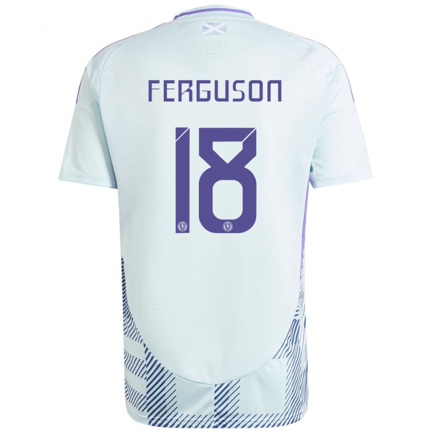 Niño Camiseta Escocia Lewis Ferguson #18 Azul Menta Claro 2ª Equipación 24-26 La Camisa Chile