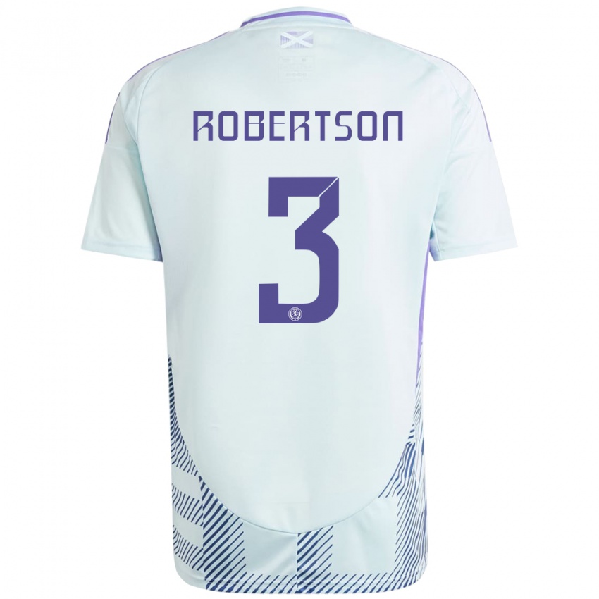 Niño Camiseta Escocia Andrew Robertson #3 Azul Menta Claro 2ª Equipación 24-26 La Camisa Chile