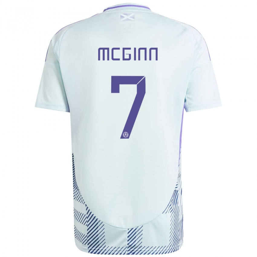 Niño Camiseta Escocia John Mcginn #7 Azul Menta Claro 2ª Equipación 24-26 La Camisa Chile