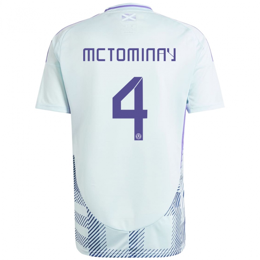 Niño Camiseta Escocia Scott Mctominay #4 Azul Menta Claro 2ª Equipación 24-26 La Camisa Chile