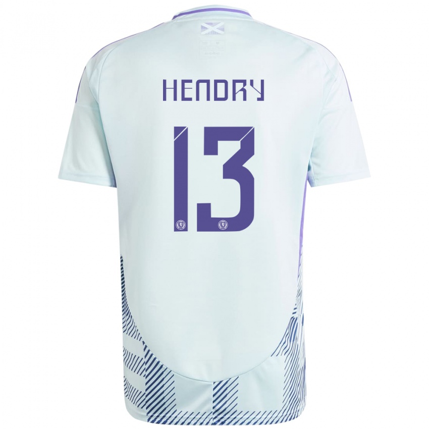 Niño Camiseta Escocia Jack Hendry #13 Azul Menta Claro 2ª Equipación 24-26 La Camisa Chile