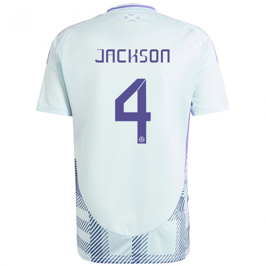 Niño Camiseta Escocia Louis Jackson #4 Azul Menta Claro 2ª Equipación 24-26 La Camisa Chile