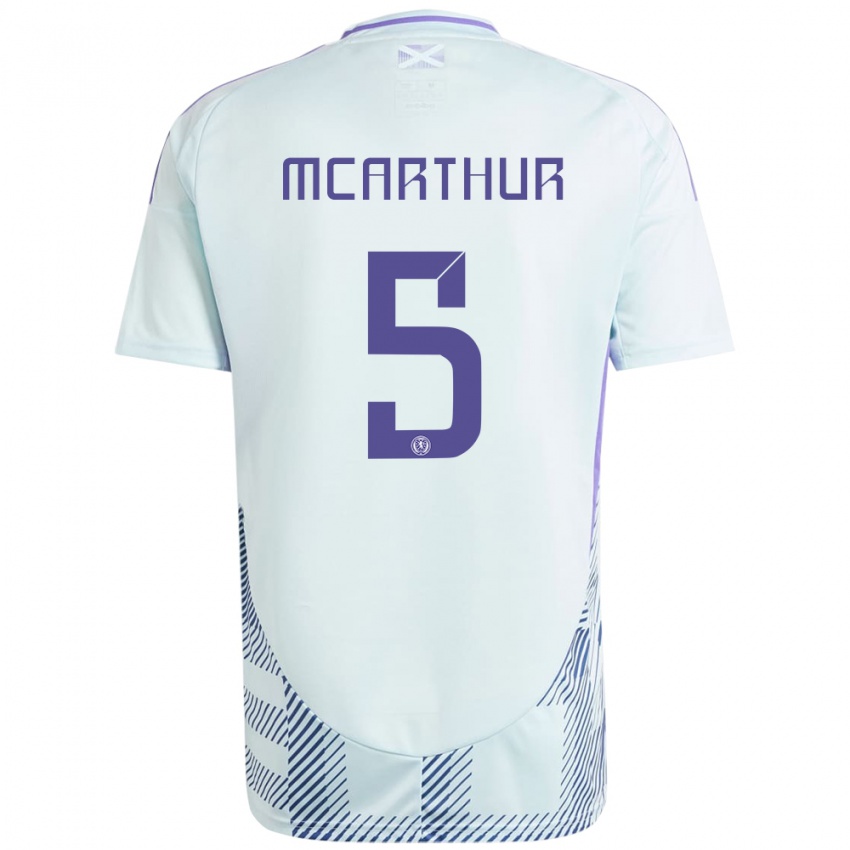 Niño Camiseta Escocia Charlie Mcarthur #5 Azul Menta Claro 2ª Equipación 24-26 La Camisa Chile