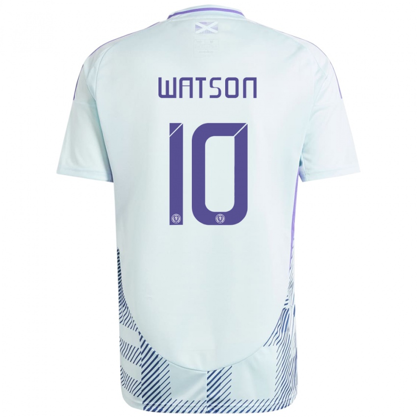 Niño Camiseta Escocia David Watson #10 Azul Menta Claro 2ª Equipación 24-26 La Camisa Chile