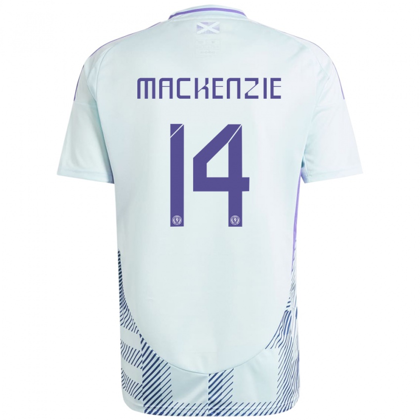 Niño Camiseta Escocia Magnus Mackenzie #14 Azul Menta Claro 2ª Equipación 24-26 La Camisa Chile