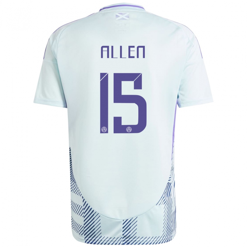 Niño Camiseta Escocia Greig Allen #15 Azul Menta Claro 2ª Equipación 24-26 La Camisa Chile