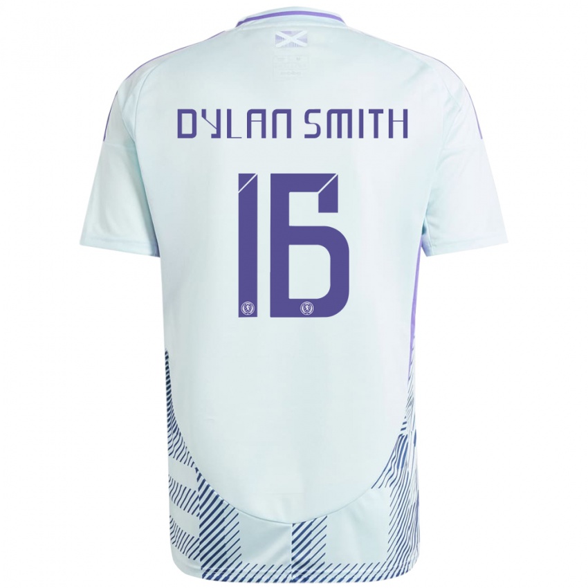 Niño Camiseta Escocia Dylan Smith #16 Azul Menta Claro 2ª Equipación 24-26 La Camisa Chile