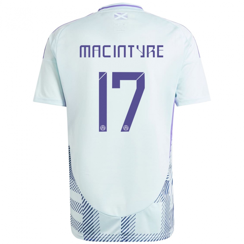 Niño Camiseta Escocia Jacob Macintyre #17 Azul Menta Claro 2ª Equipación 24-26 La Camisa Chile