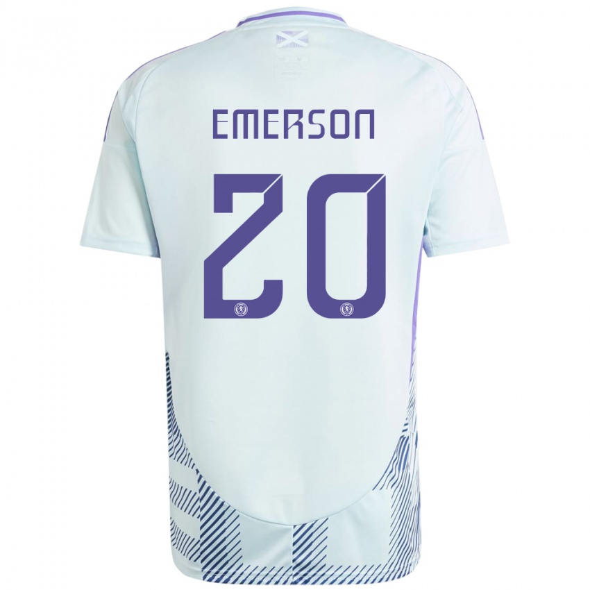 Niño Camiseta Escocia Johnny Emerson #20 Azul Menta Claro 2ª Equipación 24-26 La Camisa Chile