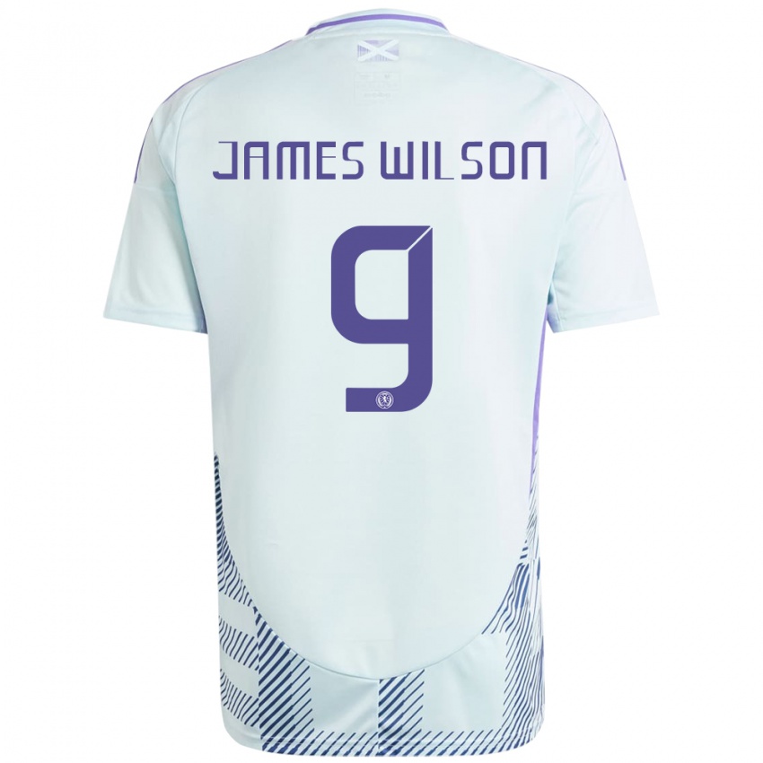 Niño Camiseta Escocia James Wilson #9 Azul Menta Claro 2ª Equipación 24-26 La Camisa Chile