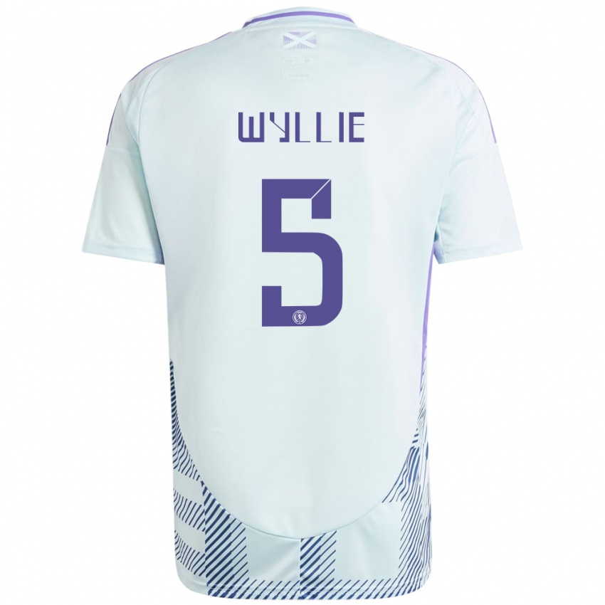 Niño Camiseta Escocia Jack Wyllie #5 Azul Menta Claro 2ª Equipación 24-26 La Camisa Chile