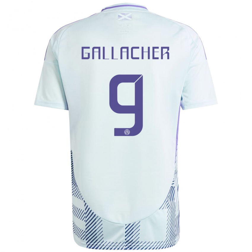 Niño Camiseta Escocia Amy Gallacher #9 Azul Menta Claro 2ª Equipación 24-26 La Camisa Chile