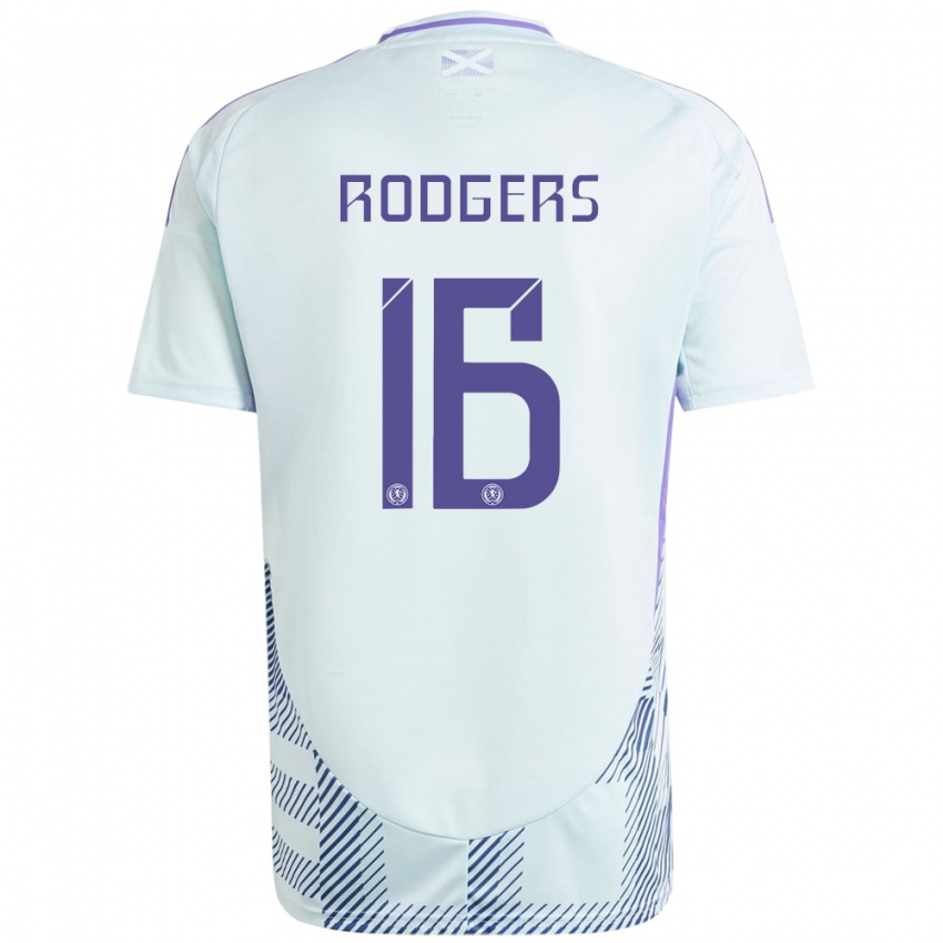 Niño Camiseta Escocia Amy Rodgers #16 Azul Menta Claro 2ª Equipación 24-26 La Camisa Chile