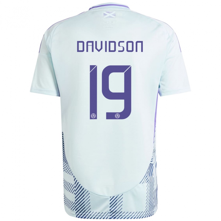 Niño Camiseta Escocia Lauren Davidson #19 Azul Menta Claro 2ª Equipación 24-26 La Camisa Chile