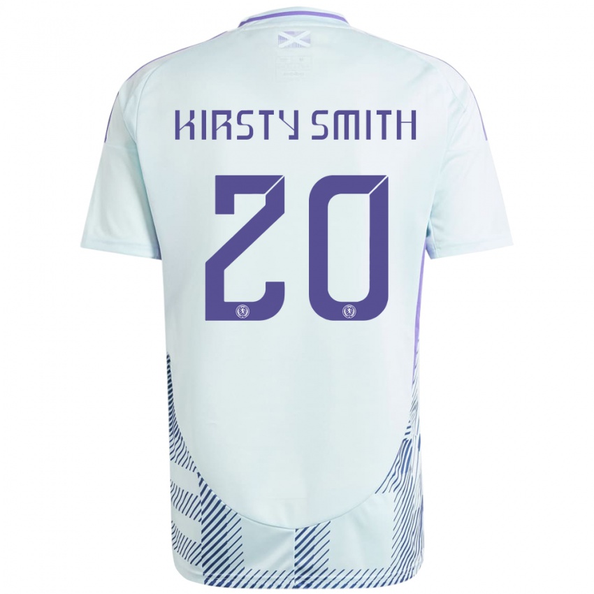 Niño Camiseta Escocia Kirsty Smith #20 Azul Menta Claro 2ª Equipación 24-26 La Camisa Chile