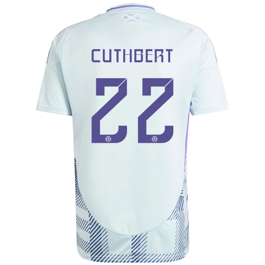 Niño Camiseta Escocia Erin Cuthbert #22 Azul Menta Claro 2ª Equipación 24-26 La Camisa Chile