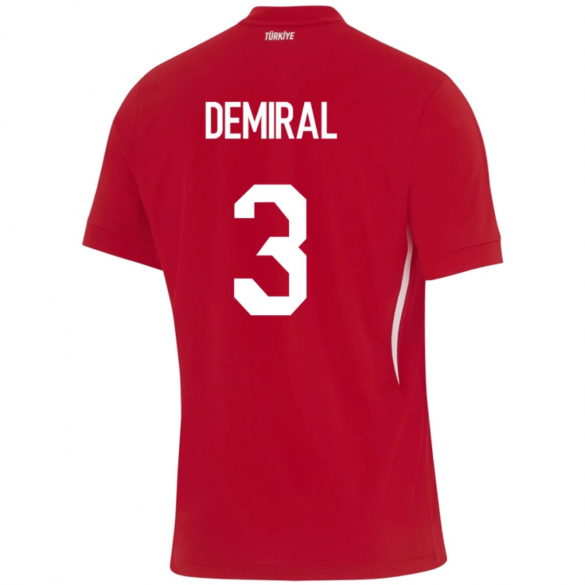 Niño Camiseta Turquía Merih Demiral #3 Rojo 2ª Equipación 24-26 La Camisa Chile