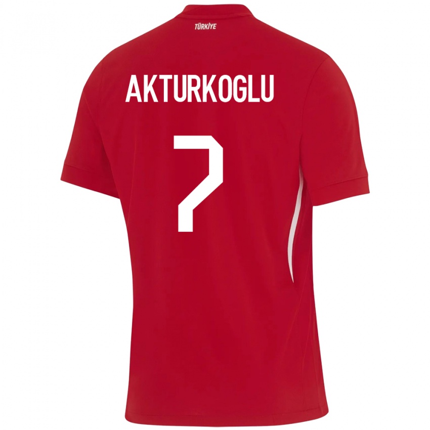 Niño Camiseta Turquía Kerem Aktürkoğlu #7 Rojo 2ª Equipación 24-26 La Camisa Chile