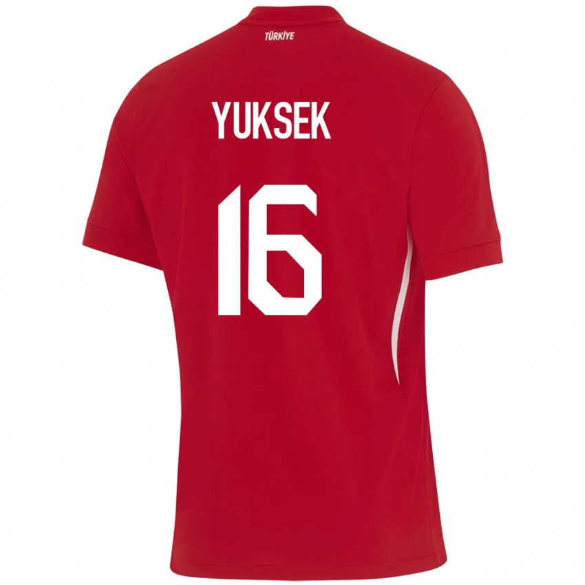 Niño Camiseta Turquía İsmail Yüksek #16 Rojo 2ª Equipación 24-26 La Camisa Chile