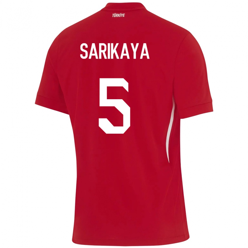 Niño Camiseta Turquía Efe Sarıkaya #5 Rojo 2ª Equipación 24-26 La Camisa Chile