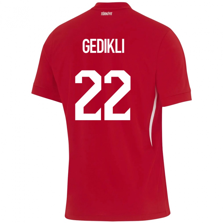 Niño Camiseta Turquía Berkant Gedikli #22 Rojo 2ª Equipación 24-26 La Camisa Chile