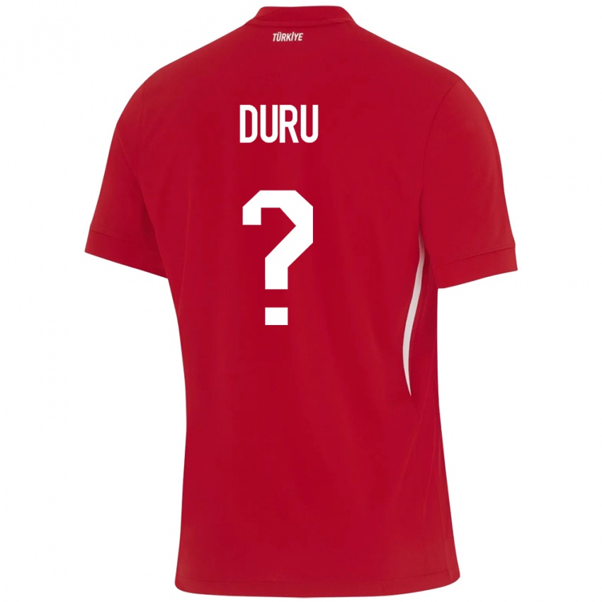 Niño Camiseta Turquía Mustafa Duru #0 Rojo 2ª Equipación 24-26 La Camisa Chile