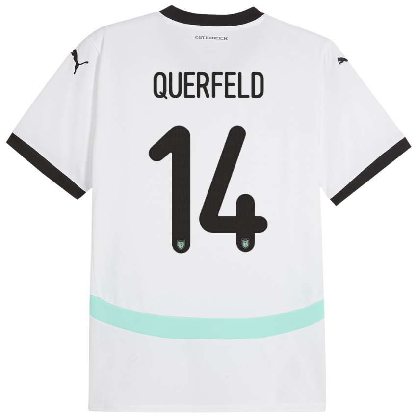 Niño Camiseta Austria Leopold Querfeld #14 Blanco 2ª Equipación 24-26 La Camisa Chile