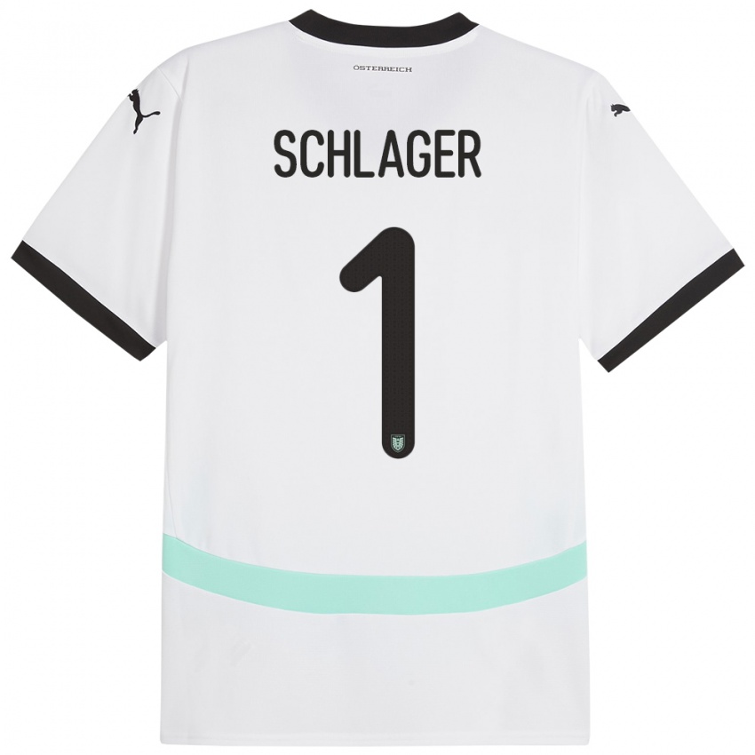 Niño Camiseta Austria Alexander Schlager #1 Blanco 2ª Equipación 24-26 La Camisa Chile