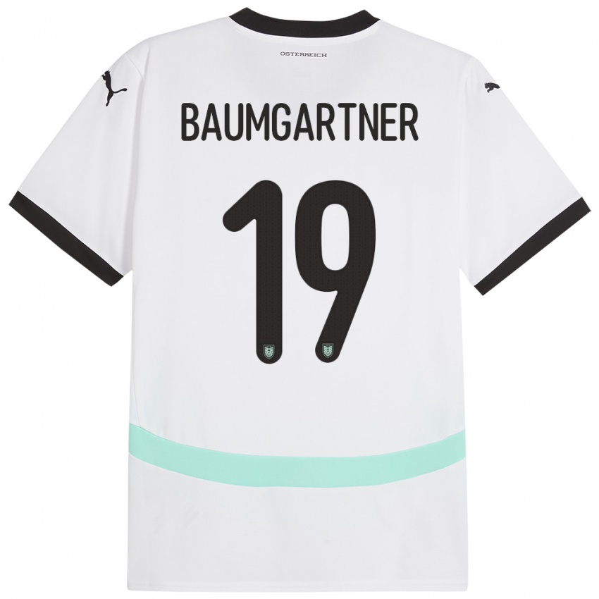 Niño Camiseta Austria Christoph Baumgartner #19 Blanco 2ª Equipación 24-26 La Camisa Chile