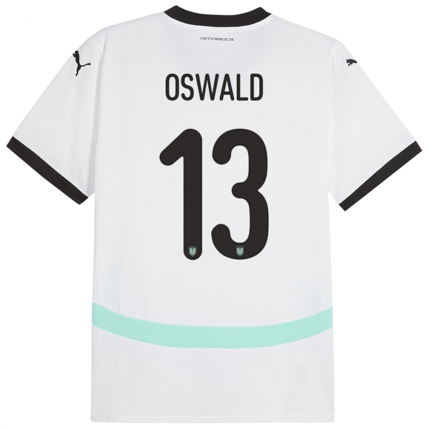 Niño Camiseta Austria Moritz Oswald #13 Blanco 2ª Equipación 24-26 La Camisa Chile