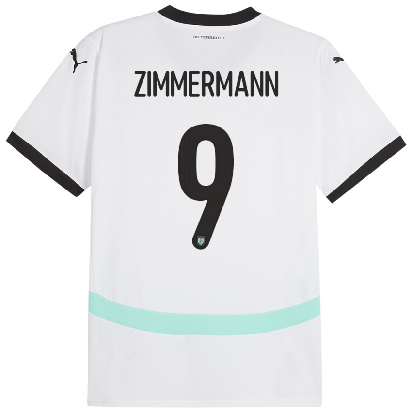 Niño Camiseta Austria Bernhard Zimmermann #9 Blanco 2ª Equipación 24-26 La Camisa Chile