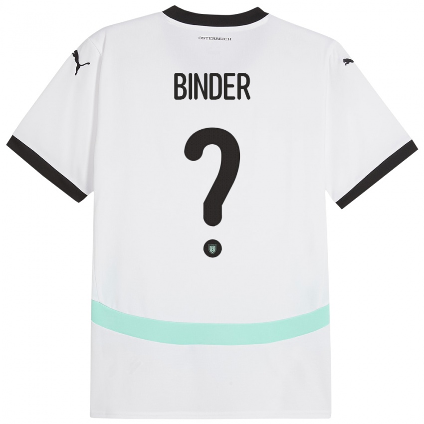 Niño Camiseta Austria Nicolas Binder #0 Blanco 2ª Equipación 24-26 La Camisa Chile