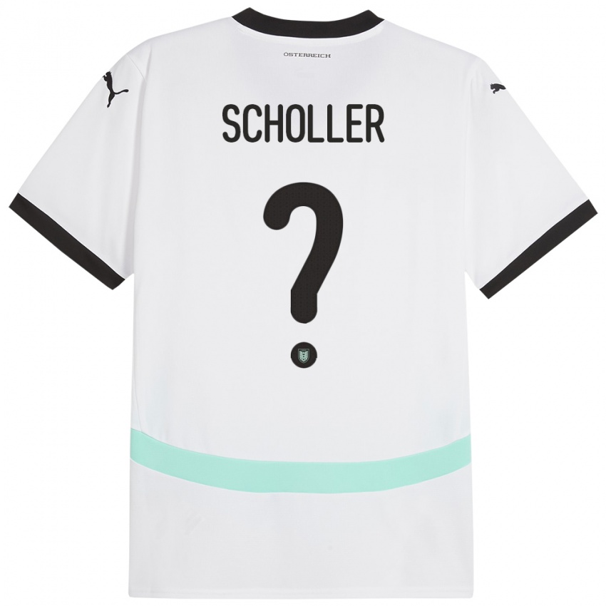 Niño Camiseta Austria Jakob Schöller #0 Blanco 2ª Equipación 24-26 La Camisa Chile