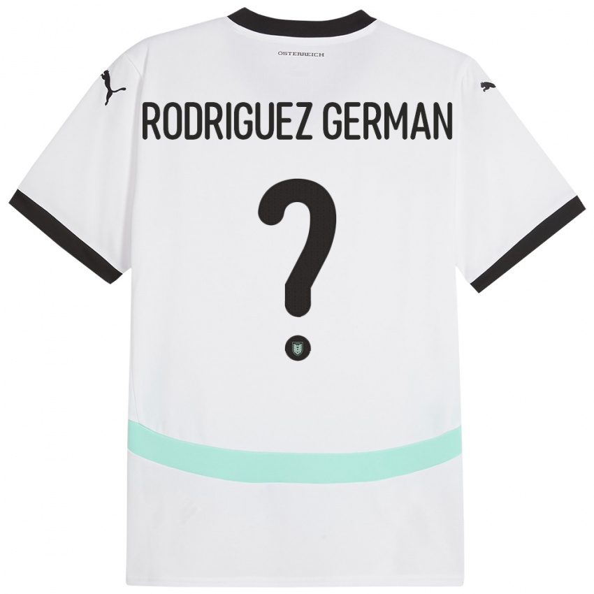 Niño Camiseta Austria Ryan Rodriguez German #0 Blanco 2ª Equipación 24-26 La Camisa Chile