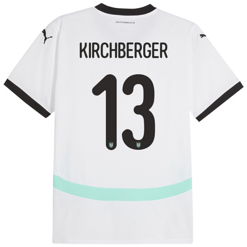 Niño Camiseta Austria Virginia Kirchberger #13 Blanco 2ª Equipación 24-26 La Camisa Chile