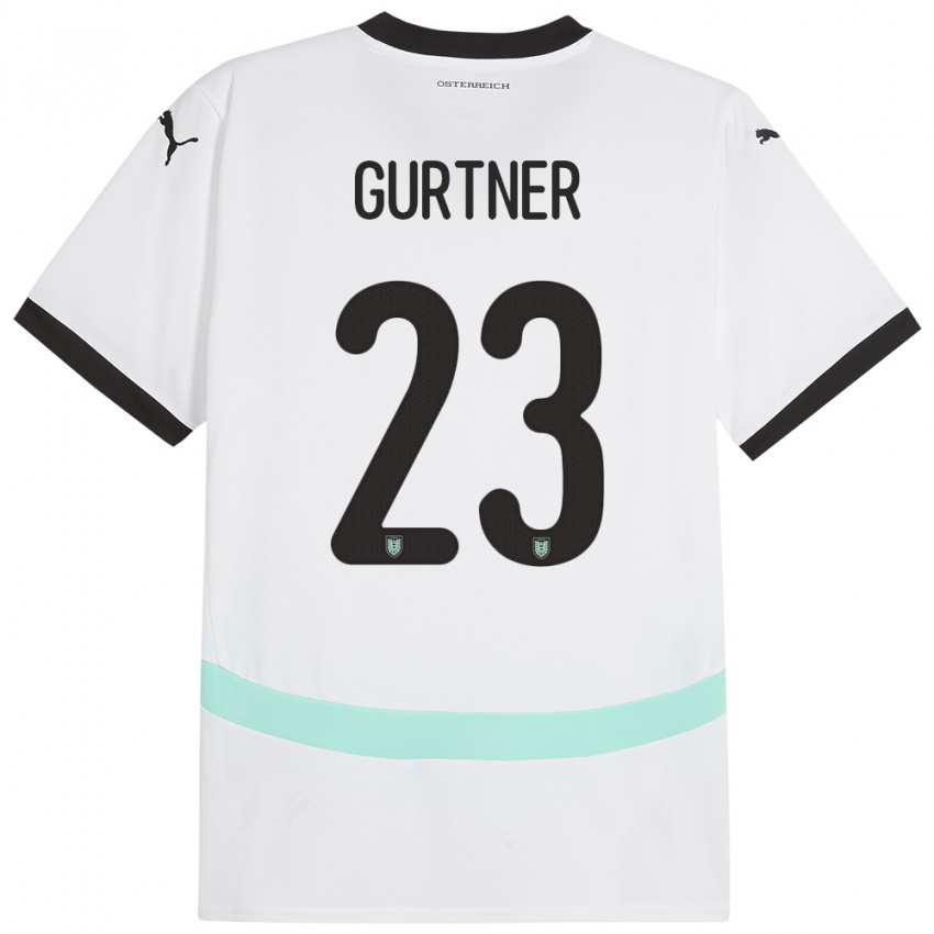 Niño Camiseta Austria Andrea Gurtner #23 Blanco 2ª Equipación 24-26 La Camisa Chile