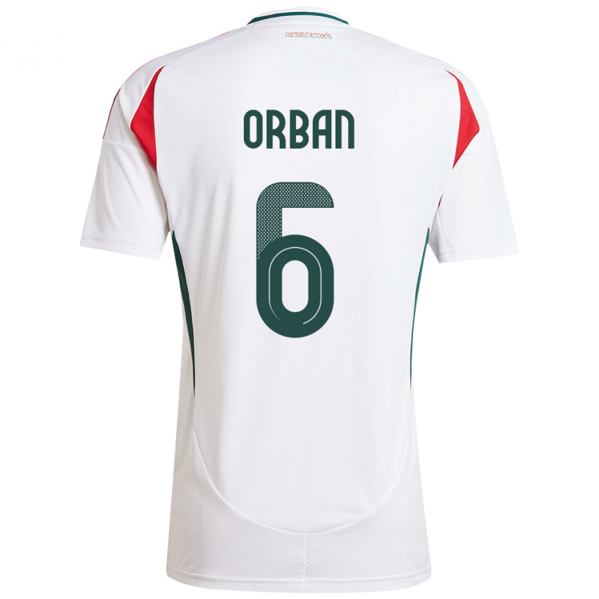 Niño Camiseta Hungría Willi Orbán #6 Blanco 2ª Equipación 24-26 La Camisa Chile