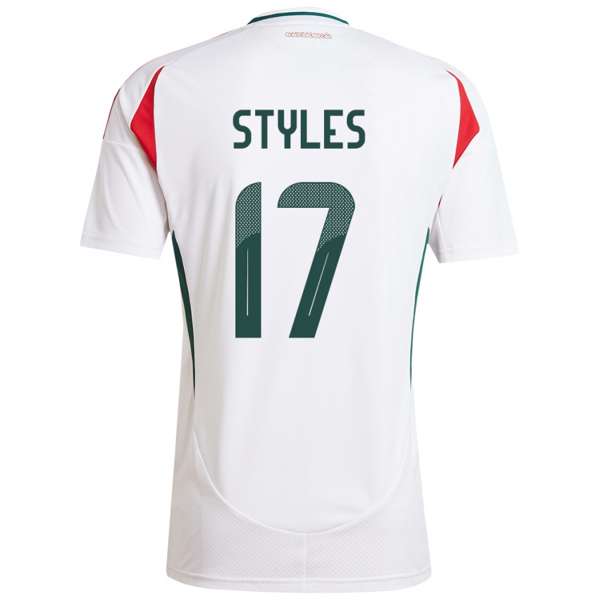 Niño Camiseta Hungría Callum Styles #17 Blanco 2ª Equipación 24-26 La Camisa Chile