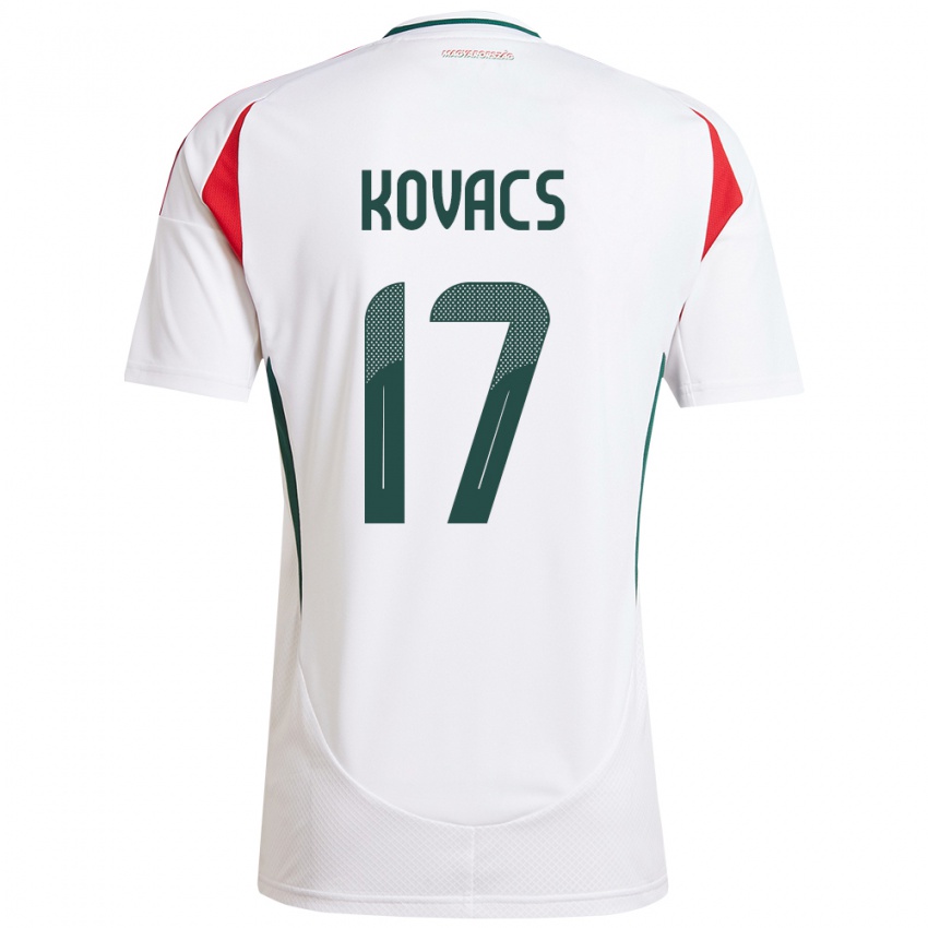 Niño Camiseta Hungría Mátyás Kovács #17 Blanco 2ª Equipación 24-26 La Camisa Chile