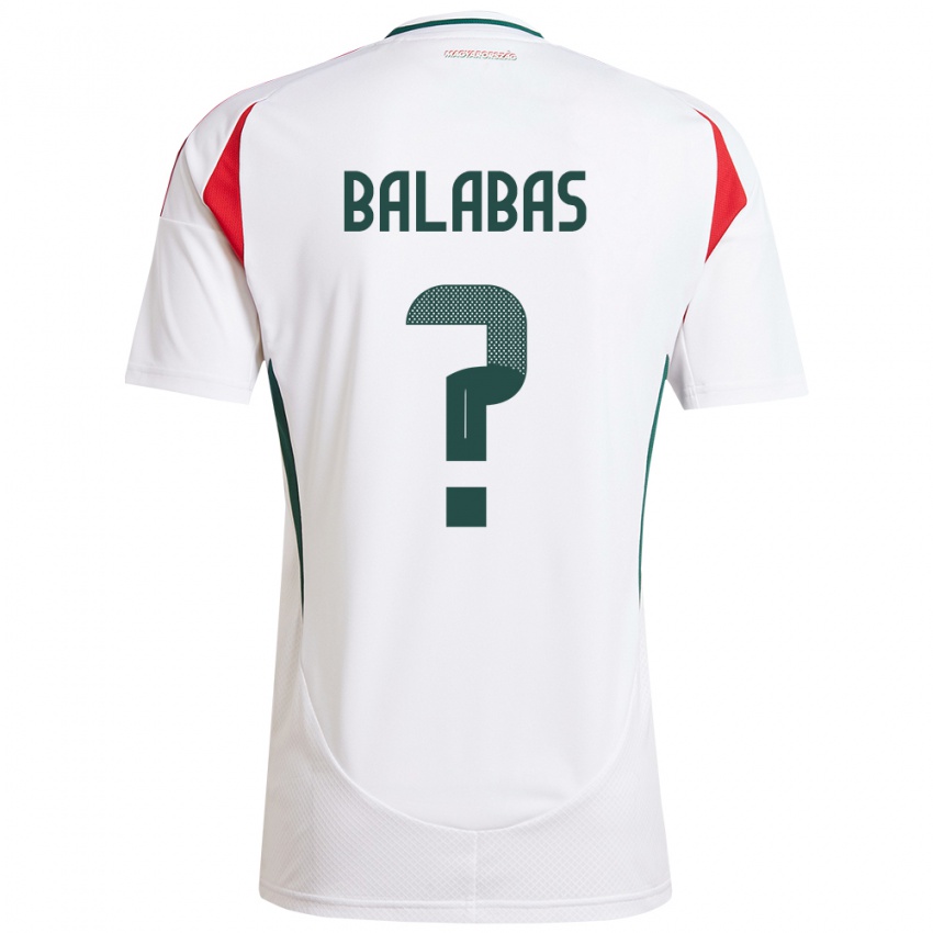 Niño Camiseta Hungría Bence Balabás #0 Blanco 2ª Equipación 24-26 La Camisa Chile