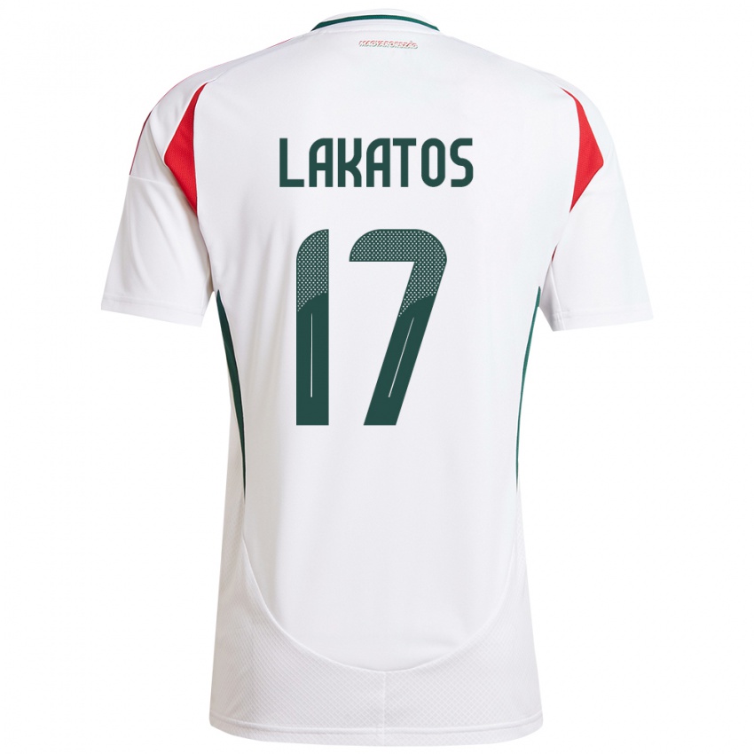 Niño Camiseta Hungría Noel Lakatos #17 Blanco 2ª Equipación 24-26 La Camisa Chile