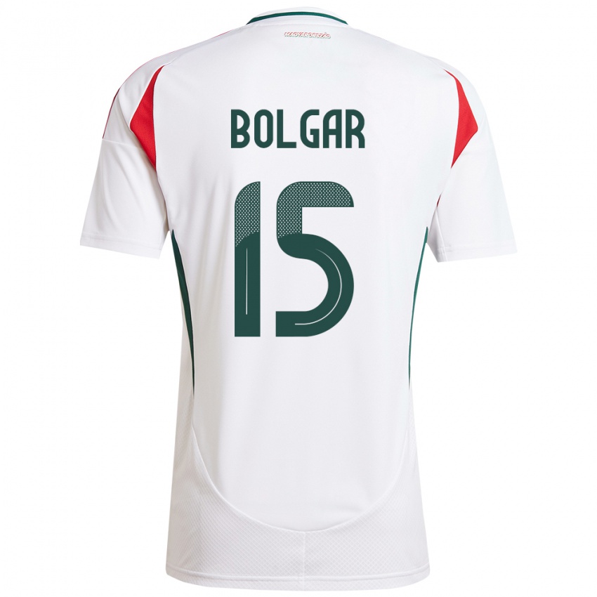 Niño Camiseta Hungría Botond Bolgár #15 Blanco 2ª Equipación 24-26 La Camisa Chile