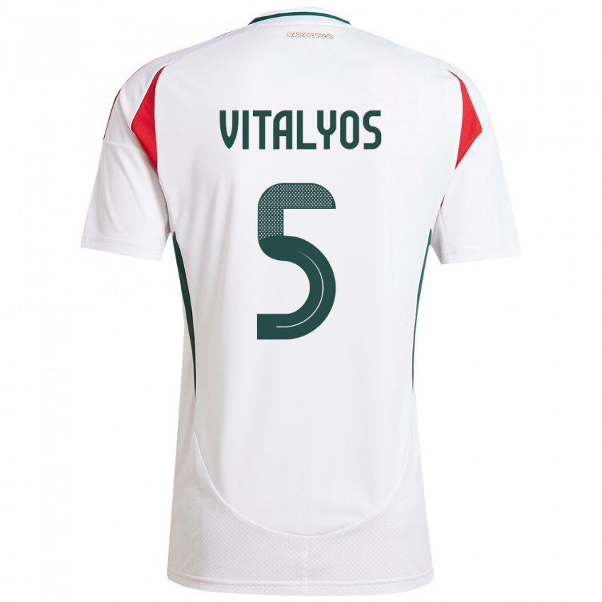 Niño Camiseta Hungría Viktor Vitályos #5 Blanco 2ª Equipación 24-26 La Camisa Chile