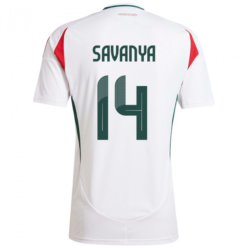 Niño Camiseta Hungría Csilla Savanya #14 Blanco 2ª Equipación 24-26 La Camisa Chile