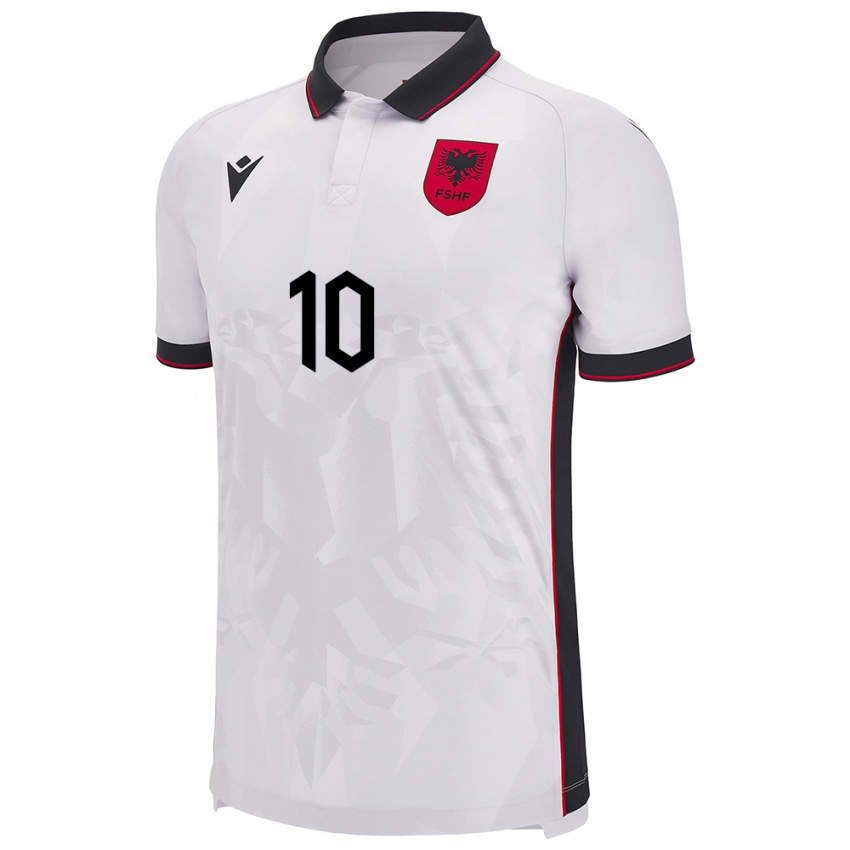 Niño Camiseta Albania Qëndresa Krasniqi #10 Blanco 2ª Equipación 24-26 La Camisa Chile