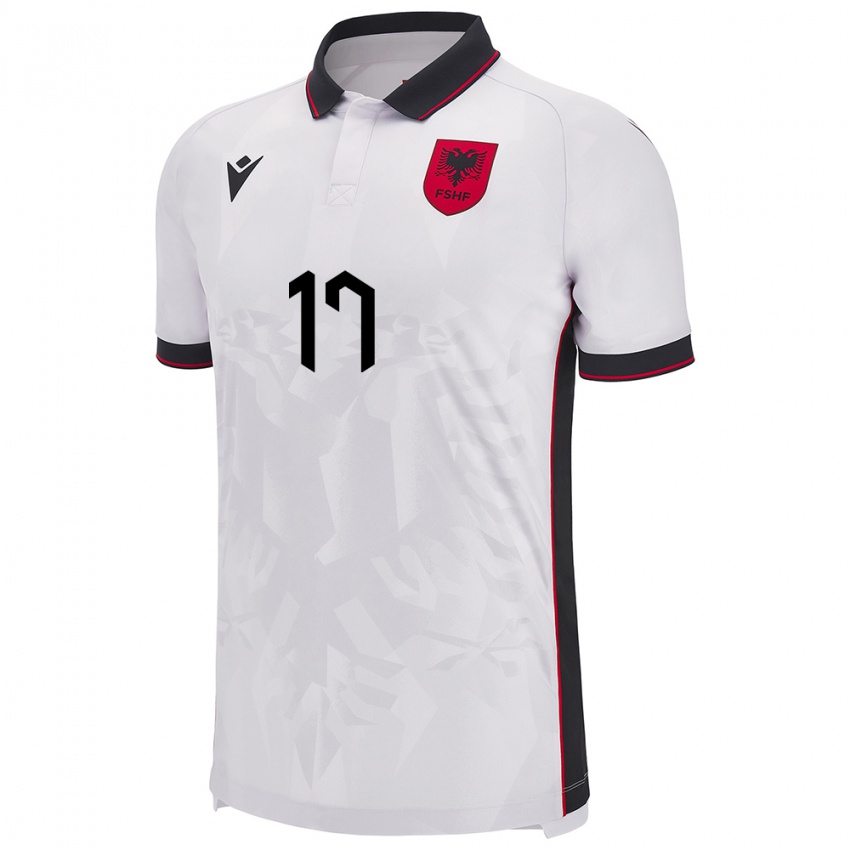 Niño Camiseta Albania Ernest Muci #17 Blanco 2ª Equipación 24-26 La Camisa Chile