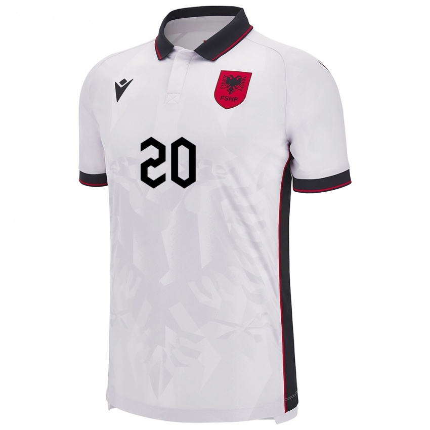 Niño Camiseta Albania Ylber Ramadani #20 Blanco 2ª Equipación 24-26 La Camisa Chile