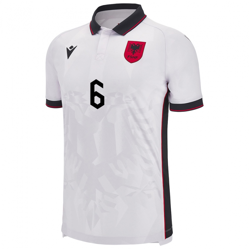 Niño Camiseta Albania Kris Gecaj #6 Blanco 2ª Equipación 24-26 La Camisa Chile