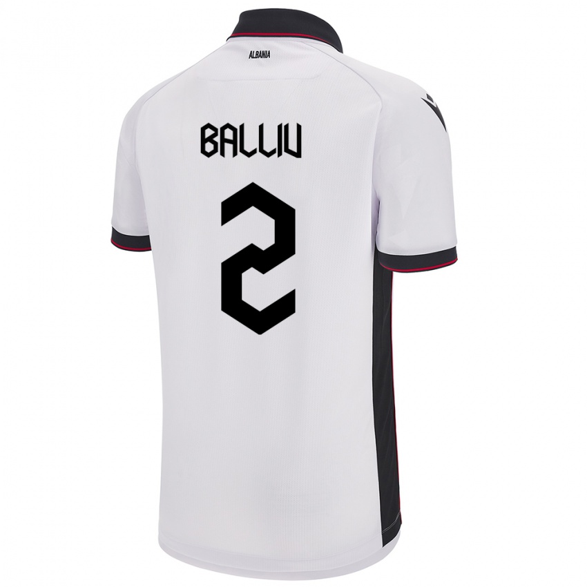 Niño Camiseta Albania Iván Balliu #2 Blanco 2ª Equipación 24-26 La Camisa Chile
